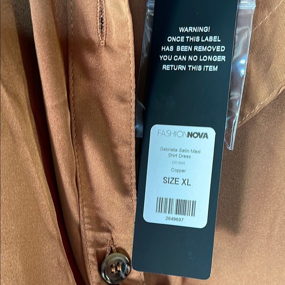 Fashion Nova Satin Maxi Shirt Dress - Picture 3 of 6